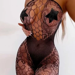 TankiniSkirt Star Pattern Hollow Out Sheer Mesh Bodystockings