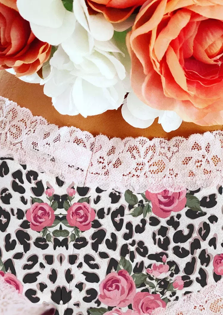 TankiniSkirt Valentine Leopard Rose Lace Splicing Panties 3 TankiniSkirt Valentine Leopard Rose Lace Splicing Panties - Image 3