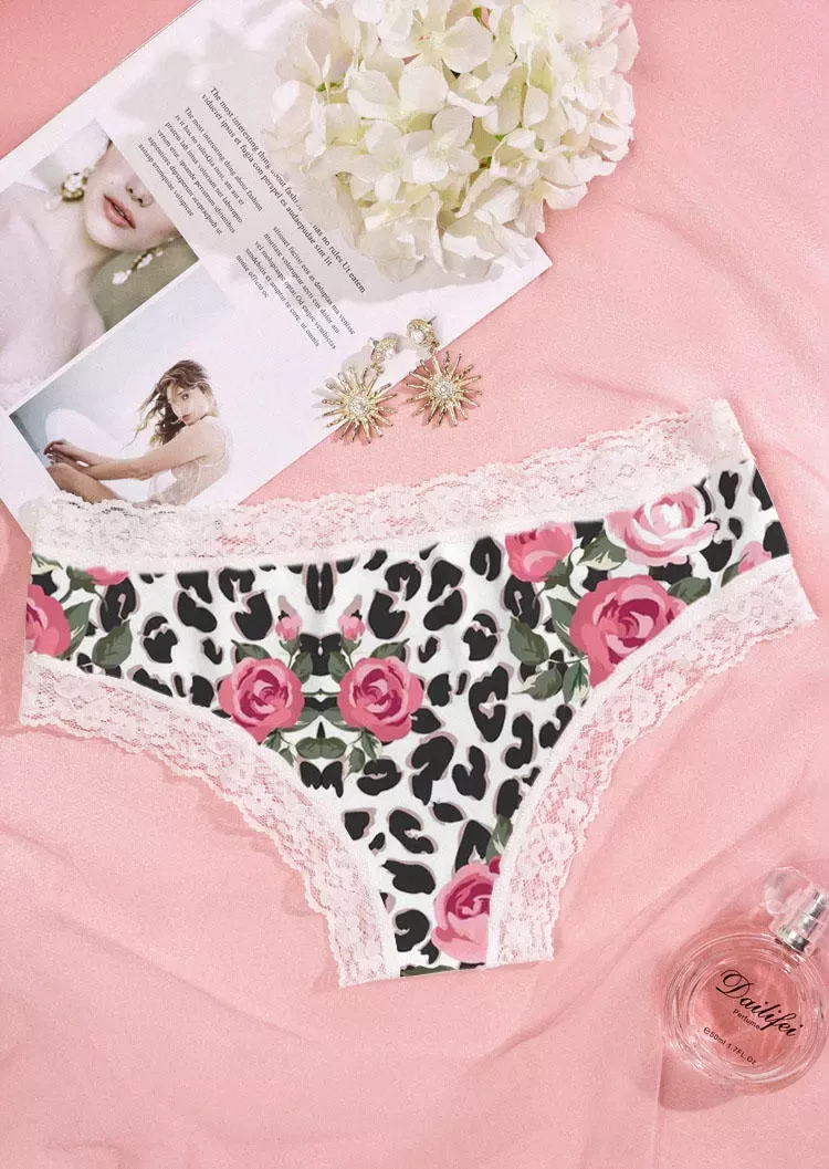 TankiniSkirt Valentine Leopard Rose Lace Splicing Panties 2 TankiniSkirt Valentine Leopard Rose Lace Splicing Panties - Image 2