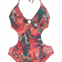 Miss Norst Ethnic Print Floral One Piece -TankiniSkirt Shop f84faecf7e442b27f2a57623a556954f