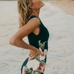 MySwimsuit One Piece Black And Floral Swimsuit -TankiniSkirt Shop f88f373225c6efed216f5a2be24adf94